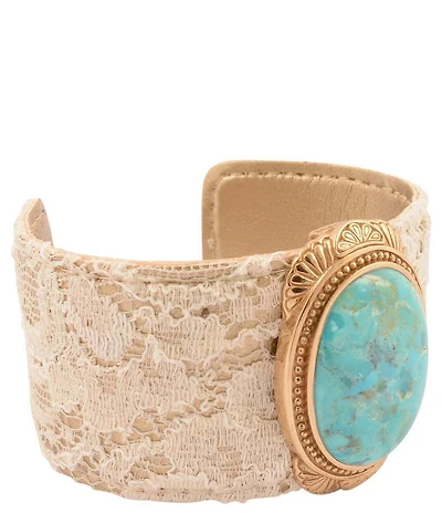 Barse Turquoise Ethereal Lace Statement Cuff Bracelet