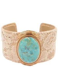 Barse Turquoise Ethereal Lace Statement Cuff Bracelet