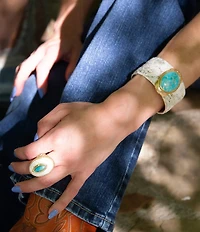 Barse Turquoise Ethereal Lace Statement Ring