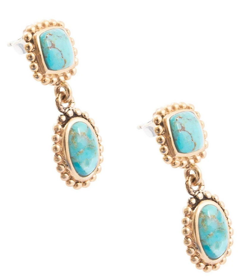 Barse Turquoise Horizon Drop Earrings