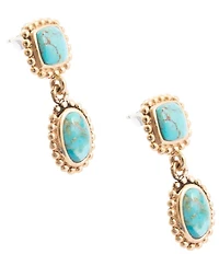 Barse Turquoise Horizon Drop Earrings