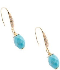 Barse Turquoise Magnesite and CZ Hepburn Drop Earrings