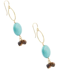 Barse Turquoise Magnesite and Tiger's Eye Desert Sky Drop Earrings