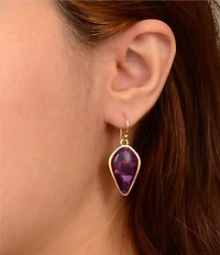 Barse Twilight Iris Turquoise Drop Earrings
