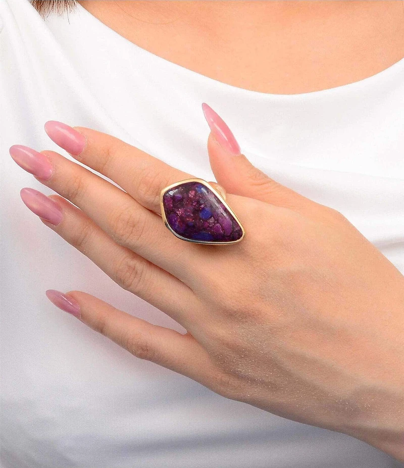 Barse Twilight Iris Turquoise Statement Ring