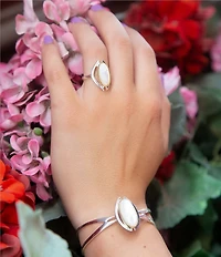 Barse Shine Bright Mother of Pearl Cuff Bracelet