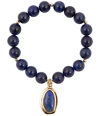 Barse Victoria Lapis Beaded Stretch Bracelet