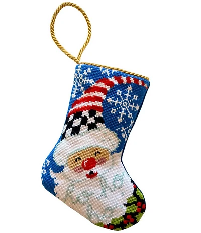 Bauble Stockings Limited Edition Mary Engelbreit Snowflake Santa Needlepoint Stocking
