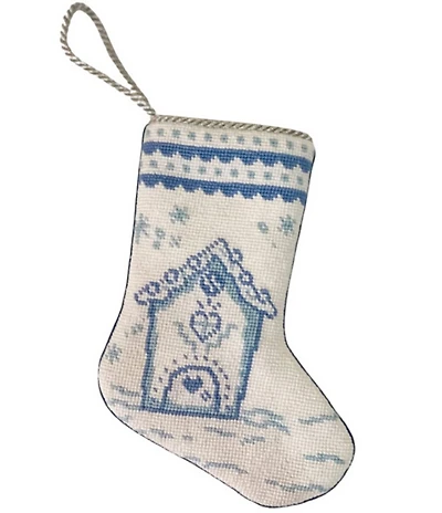 Bauble Stockings Limited Edition Pearly Gates Designs Home Sweet Home in Toile Needlepoint Stocking