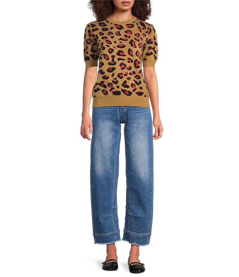 Bayeas Stretch Denim Barrel Leg Ankle Length Jeans