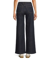 Bayeas Stretch Denim High Rise Belted Wide Leg Jeans