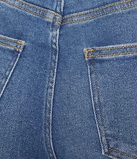 Bayeas Stretch Denim High Rise Cuff Hem Shorts