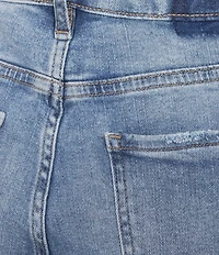 Bayeas Stretch Denim High Rise Cuffed Straight Leg Jeans