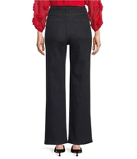 Bayeas Stretch Denim High Rise Wide Leg Ankle Jeans