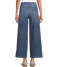 Bayeas Stretch Denim High Rise Wide Leg Cropped Jeans