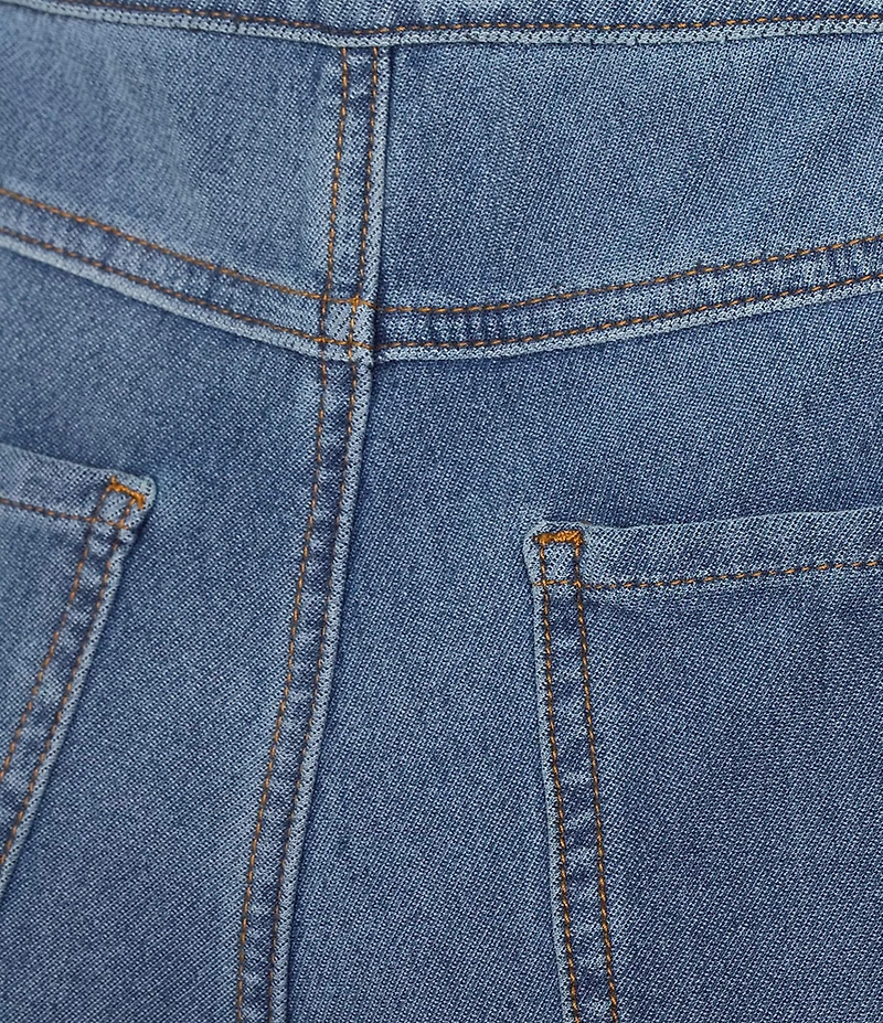 Bayeas Stretch Denim High Rise Wide Leg Cropped Jeans