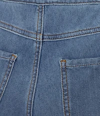 Bayeas Stretch Denim High Rise Wide Leg Cropped Jeans