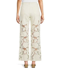 Bayeas Stretch Denim Lace High Rise Wide Leg Jeans