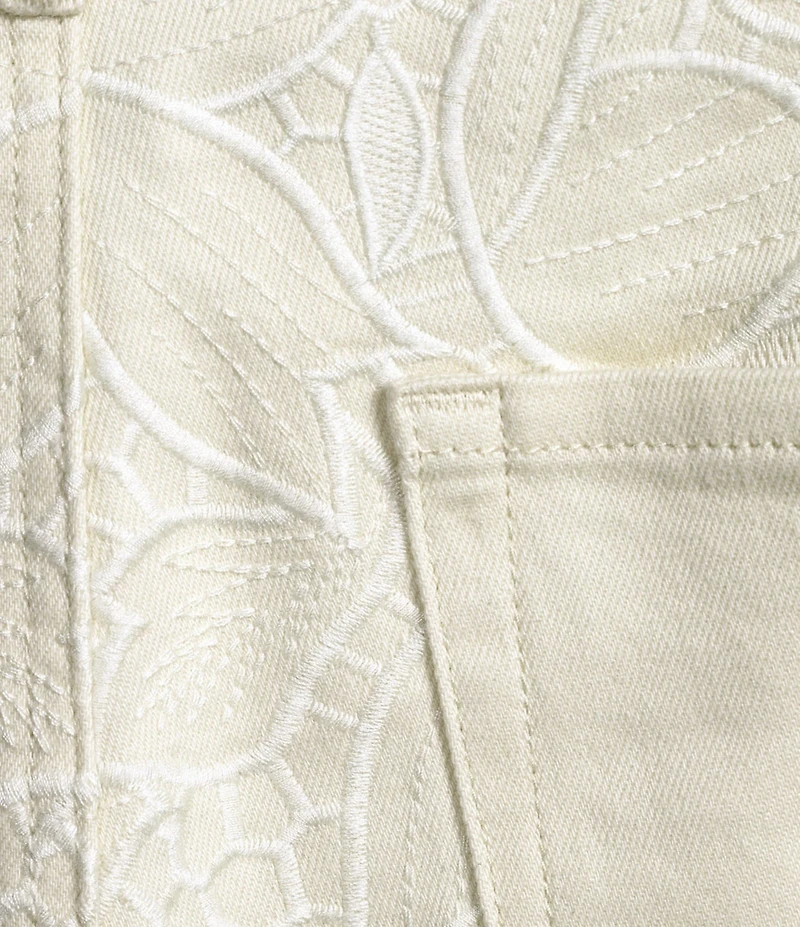 Bayeas Stretch Denim Lace High Rise Wide Leg Jeans