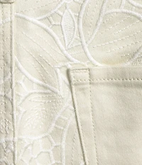 Bayeas Stretch Denim Lace High Rise Wide Leg Jeans