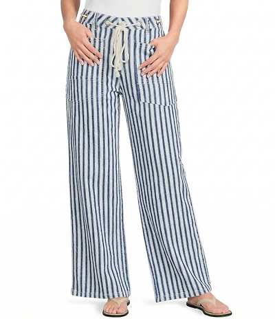 Bayeas Tamsin Stretch Denim Striped High Rise Wide Leg Pant