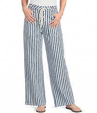 Bayeas Tamsin Stretch Denim Striped High Rise Wide Leg Pant