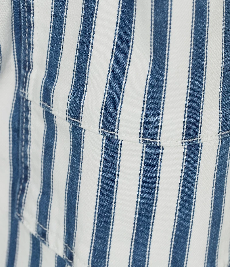 Bayeas Tamsin Stretch Denim Striped High Rise Wide Leg Pant