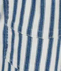 Bayeas Tamsin Stretch Denim Striped High Rise Wide Leg Pant