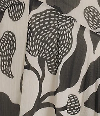 BCBC Floral Print V-Neck Short Sleeve Chiffon A-Line Midi Dress