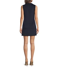 BCBG Contrast Bow Scuba Crepe Sleeveless Shift Dress
