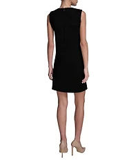 BCBG Crew Neck Sleeveless Scuba Crepe Shift Mini Dress