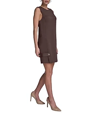 BCBG Crew Neck Sleeveless Scuba Crepe Shift Mini Dress
