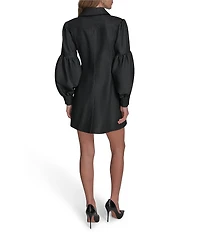 BCBG Denim Puff Sleeve Mini Shirtdress