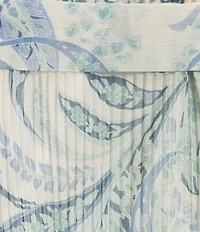 BCBG Long Sleeve Paisley Pleated Mini Dress