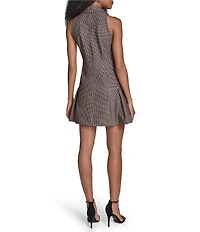 BCBG Micro Gingham Drop Waist Shirtdress