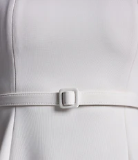 BCBG Off The Shoulder Cap Sleeve Belted Scuba Sheath Dress
