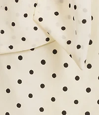 BCBG Organza Mock Neck Long Illusion Sleeve Dotted Shift Dress