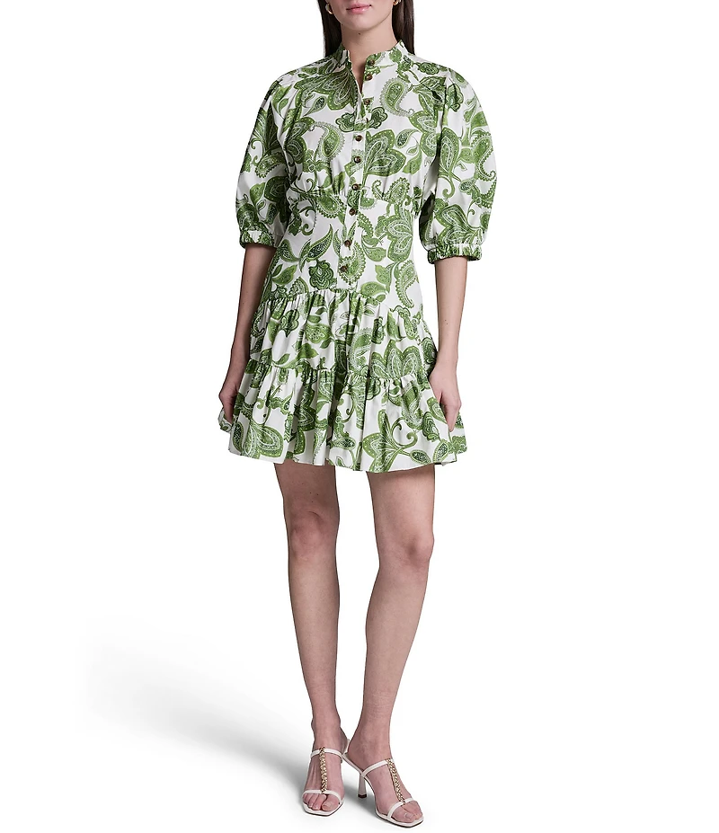 BCBG Paisley Shirt Mini Dress