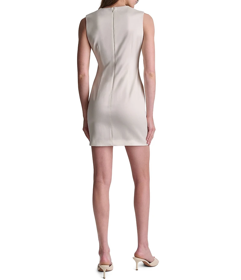 BCBG Satin Sheath Sleeveless Mini Dress