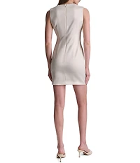 BCBG Satin Sheath Sleeveless Mini Dress