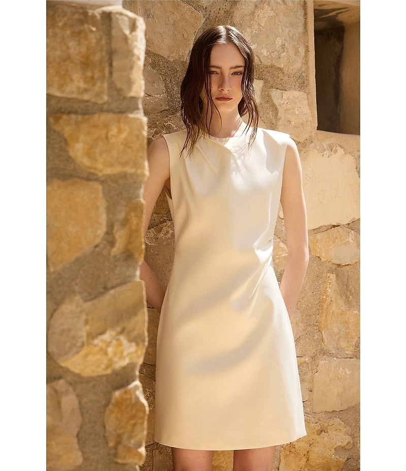 BCBG Satin Sheath Sleeveless Mini Dress