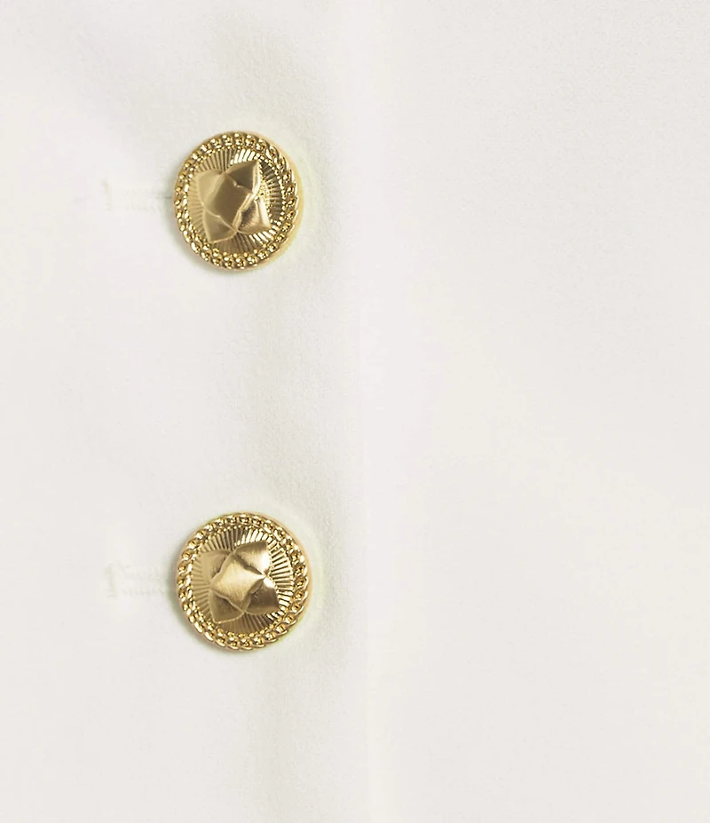 BCBG Scuba Crepe Square Neck Cap Sleeve Button Mock Two Piece Mini Dress