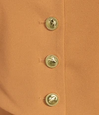 BCBG Scuba Crepe Square Neck Cap Sleeve Button Mock Two Piece Mini Dress