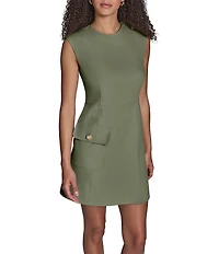 BCBG Sleeveless Mini Dress With Front Flap Pocket