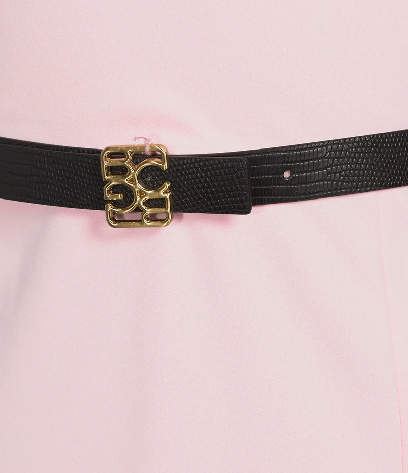 BCBG Suba Sweetheart Neckline Long Sleeve Belted Sheath Mini Dress