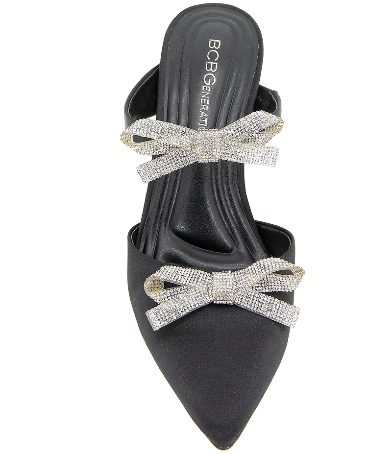 BCBGeneration Bardia Rhinestone Bow Dress Mules