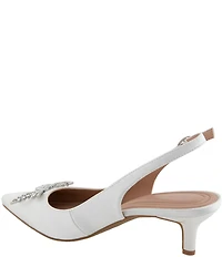 BCBGeneration Donna-3 Bow Brooch Slingback Kitten Heel Dress Pumps