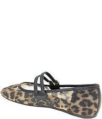 BCBGeneration Harisa Cheetah Print Mesh Double Strap Mary Jane Flats