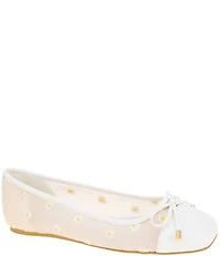 BCBGeneration Hartly Daisy Mesh Cap Toe Ballet Bow Flats