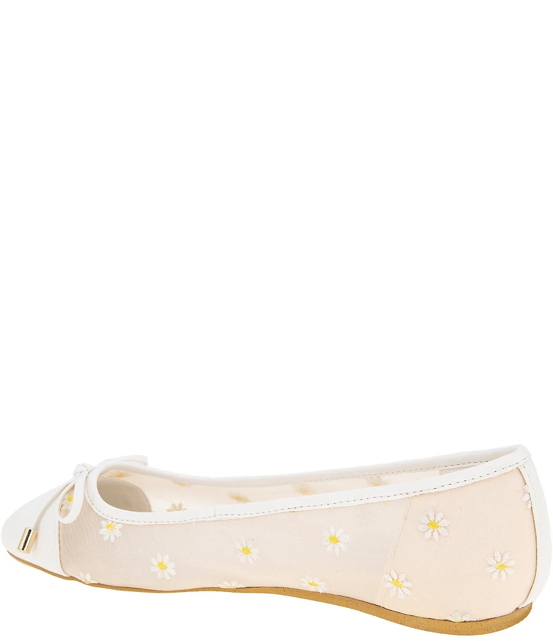 BCBGeneration Hartly Daisy Mesh Cap Toe Ballet Bow Flats